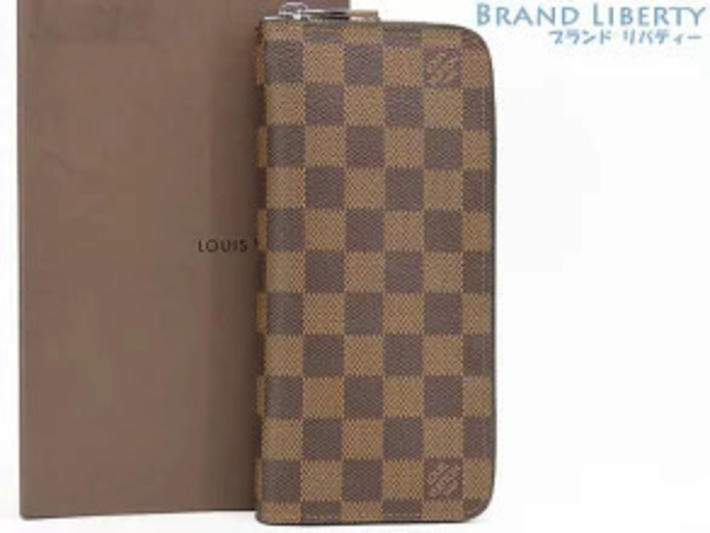 Louis Vuitton Damier Zippy Wallet Vertical Round Zip Long Dark Brown
